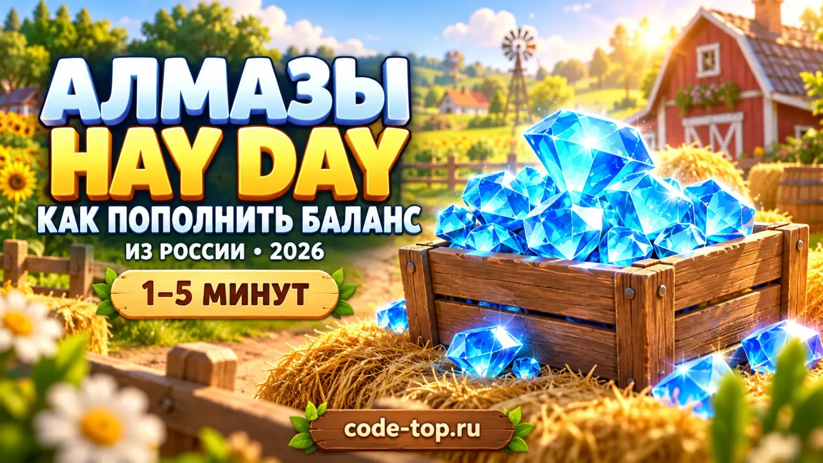 Алмазы Hay Day: как пополнить баланс из России в 2026 году