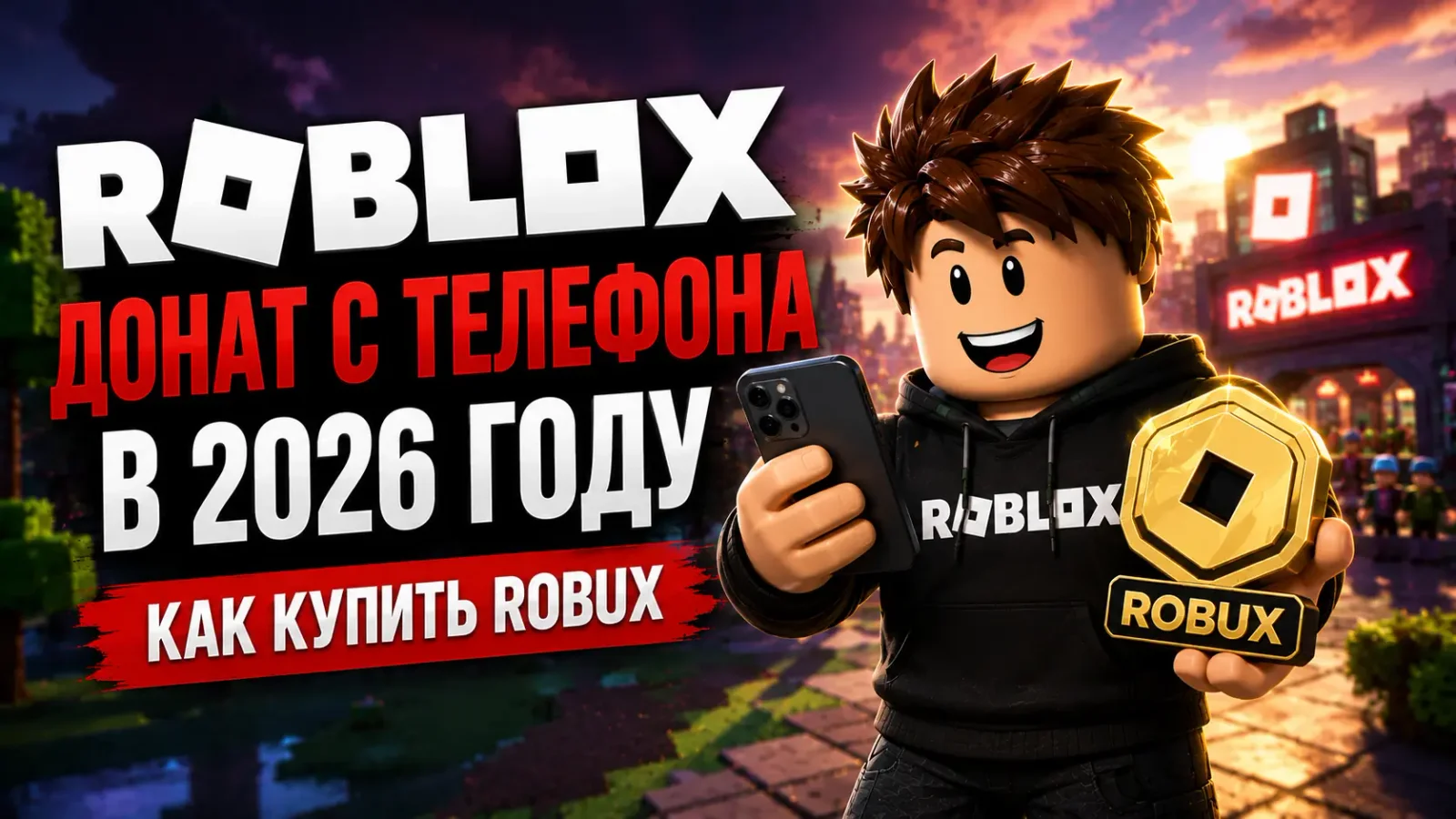 Донат в Roblox с телефона в 2026 году: как купить Robux