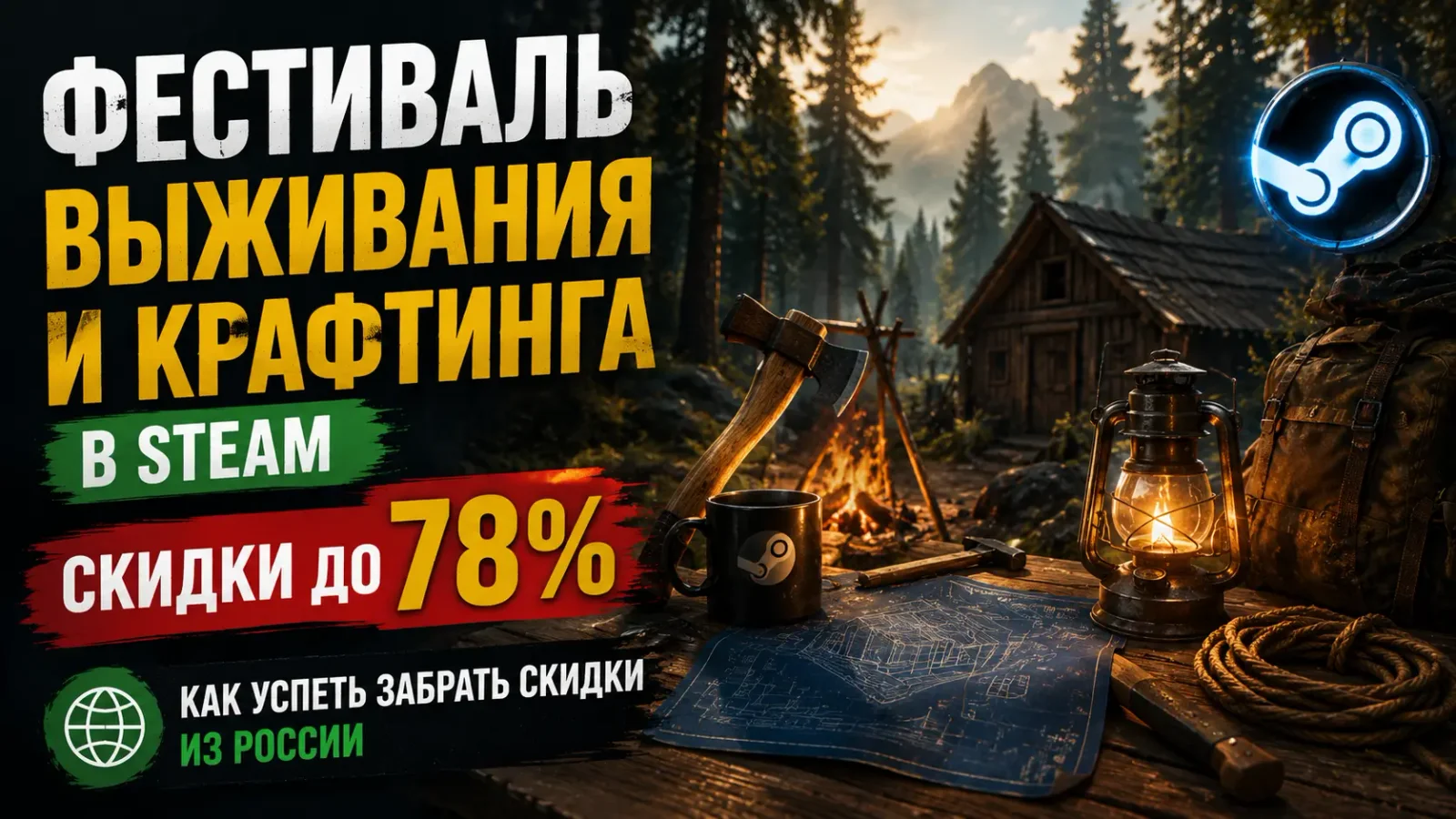 Фестиваль выживания и крафтинга в Steam: скидки до 78% и как успеть их забрать из России