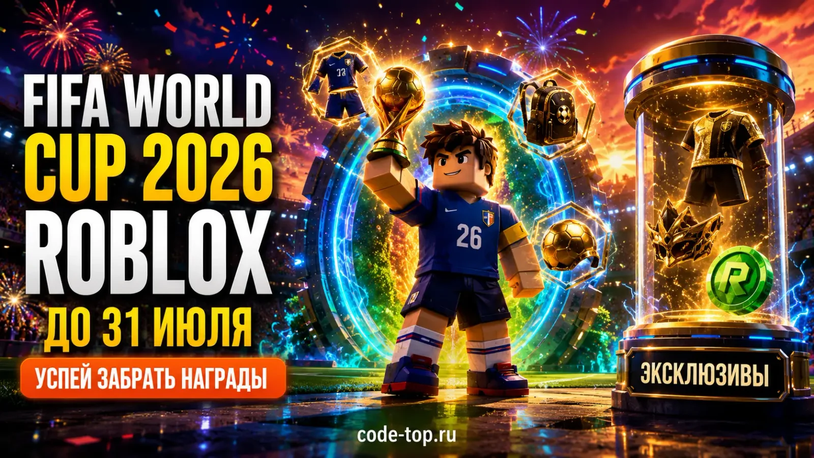 Обложка: FIFA World Cup 2026 в Roblox: бесплатные награды и эксклюзивы до 31 июля