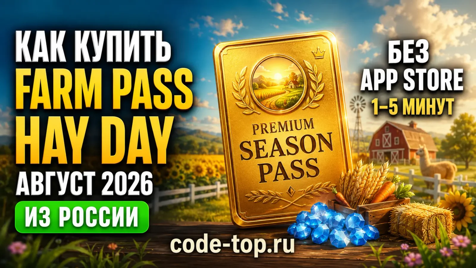 Обложка: покупка Farm Pass Hay Day в августе 2026