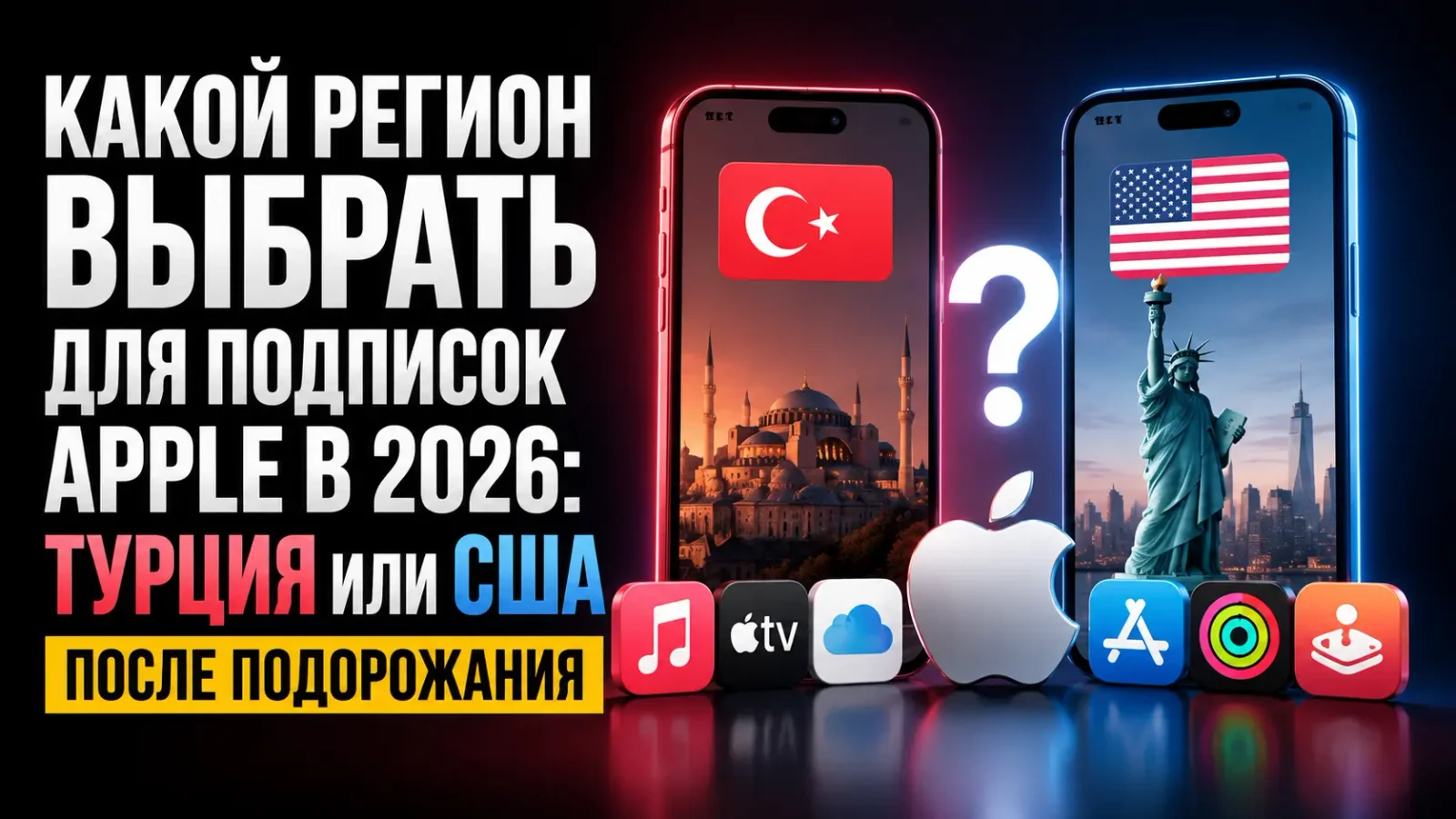 Какой регион выбрать для подписок Apple в 2026: Турция или США после подорожания