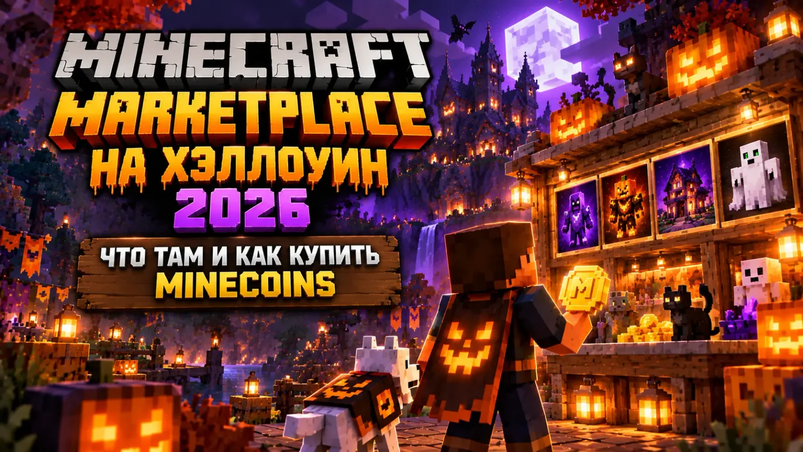 Minecraft Marketplace на Хэллоуин 2026: что там и как купить Minecoins