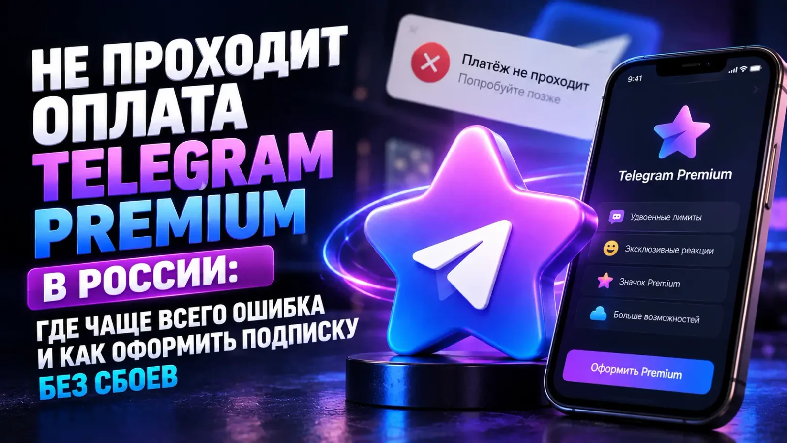 Не проходит оплата Telegram Premium в России: где чаще всего ошибка и как оформить подписку без сбоев