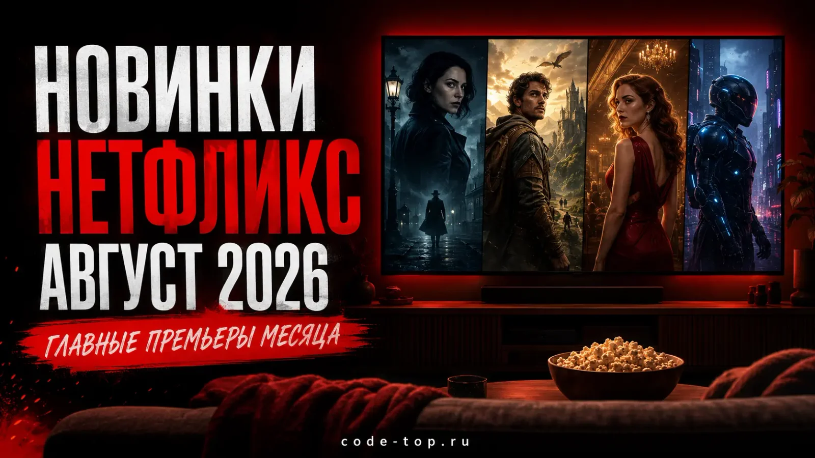 Обложка: новинки Нетфликс за август 2026