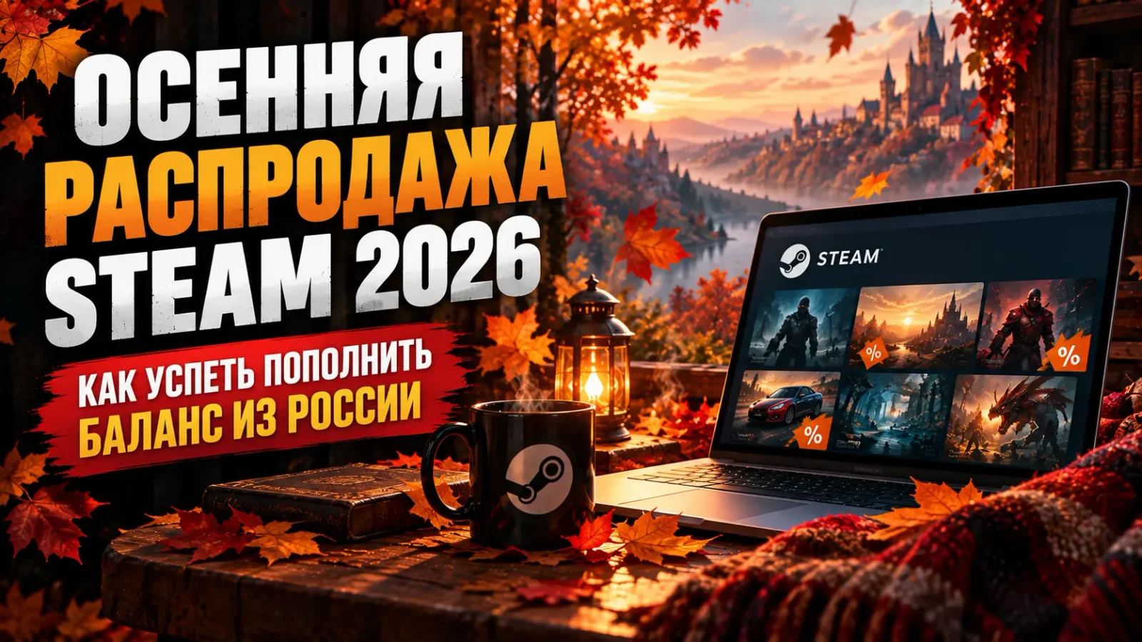Осенняя распродажа Steam 2026: как успеть пополнить баланс из России