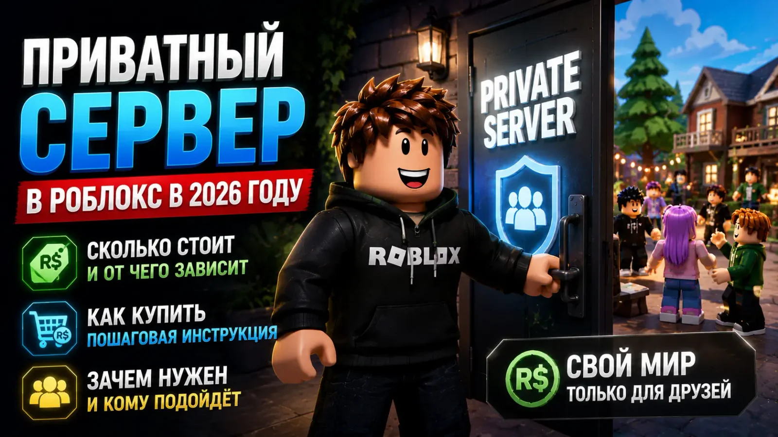 Приватный сервер в Роблокс в 2026 году: сколько стоит, как купить и зачем нужен