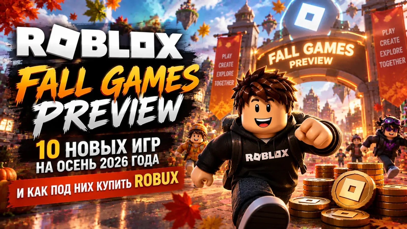 Roblox Fall Games Preview: платформа показала 10 новых игр на осень 2026 года — и как под них купить Robux