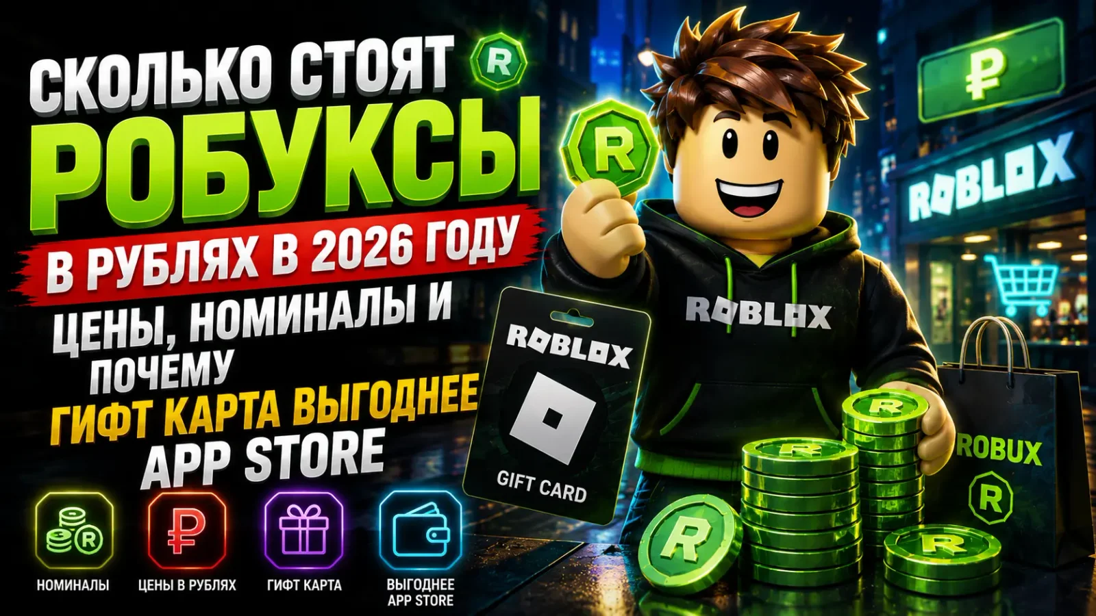 Сколько стоят робуксы в рублях в 2026 году: цены, номиналы и почему гифт карта выгоднее App Store
