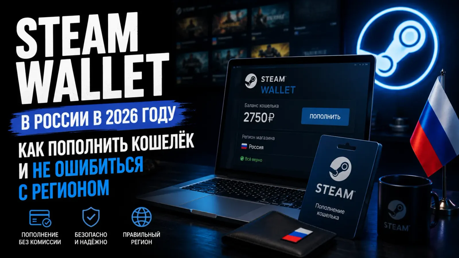 Steam Wallet в 2026: как пополнить кошелёк из России