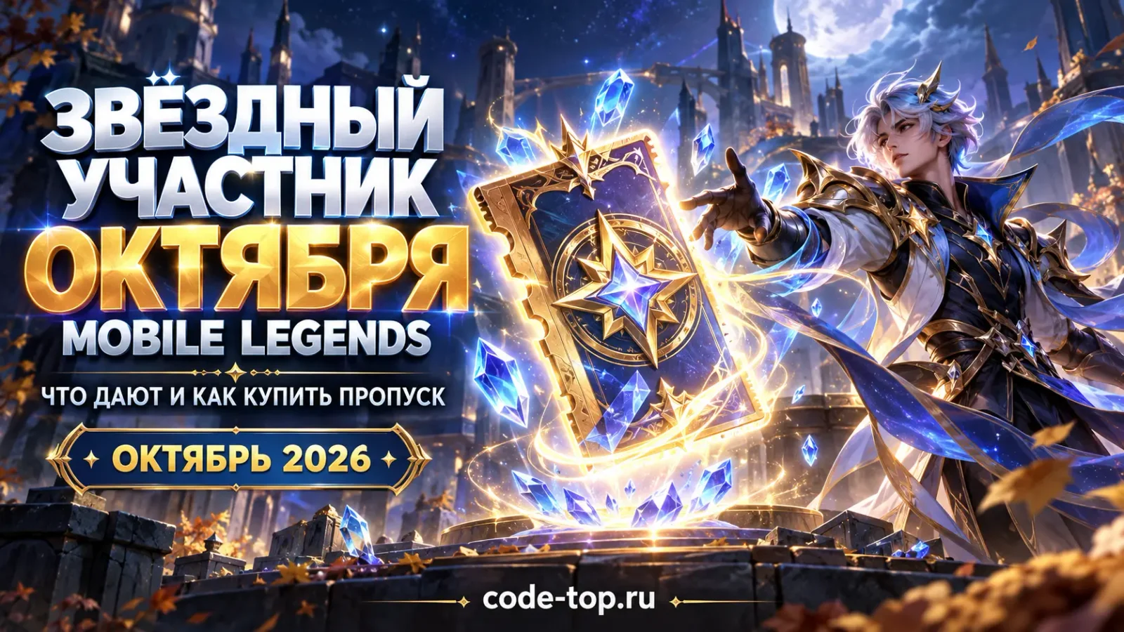 Звёздный участник октября в Mobile Legends: что дают и как купить алмазы на пропуск